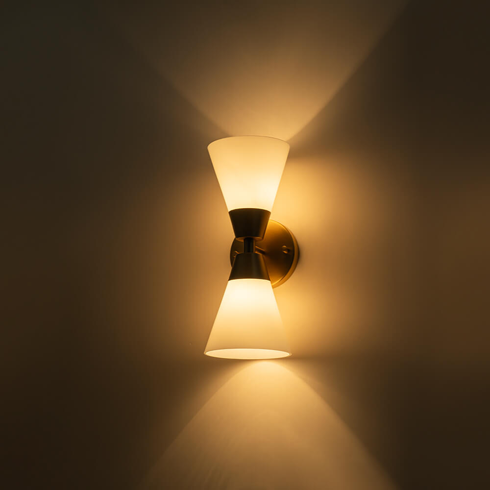 Modern 2 - Light Hourglass Shaped Glass Wall Sconce - LightfixturesUAE