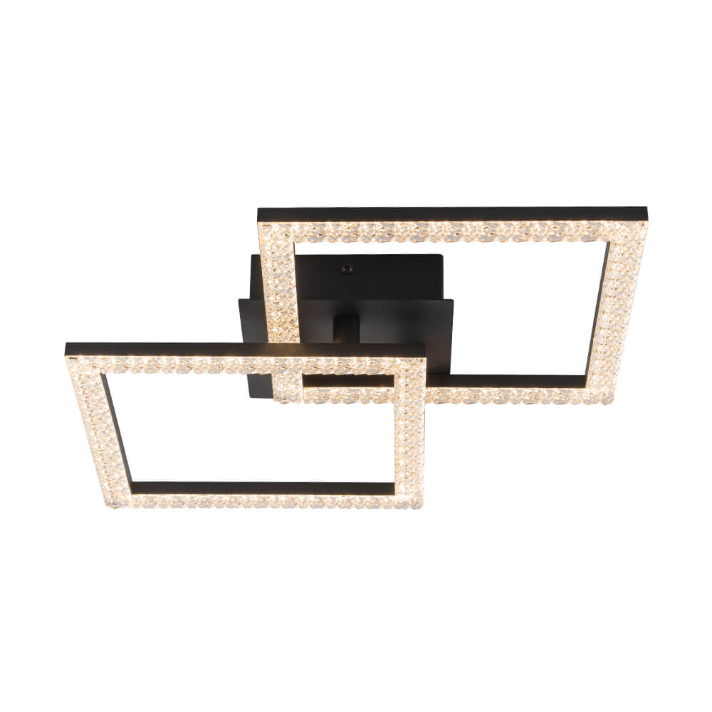 Modern 2 - Light Square LED Semi - Flush Ceiling Light - LightfixturesUAE