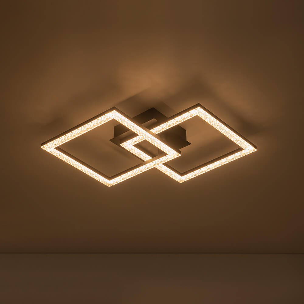 Modern 2 - Light Square LED Semi - Flush Ceiling Light - LightfixturesUAE