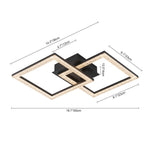Modern 2 - Light Square LED Semi - Flush Ceiling Light - LightfixturesUAE