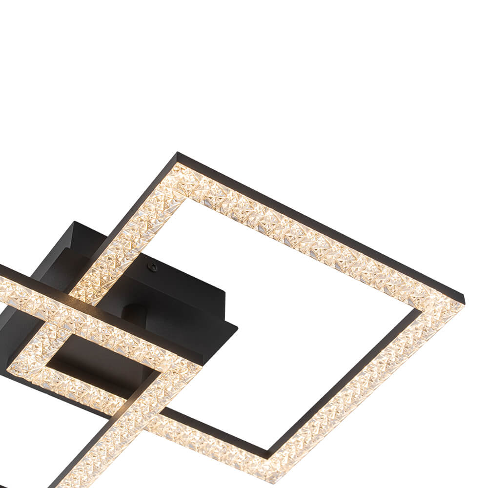 Modern 2 - Light Square LED Semi - Flush Ceiling Light - LightfixturesUAE