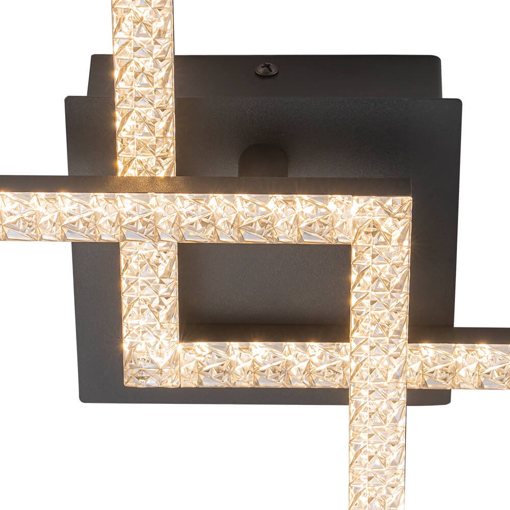 Modern 2 - Light Square LED Semi - Flush Ceiling Light - LightfixturesUAE