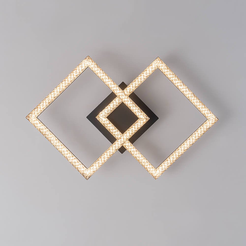 Modern 2 - Light Square LED Semi - Flush Ceiling Light - LightfixturesUAE