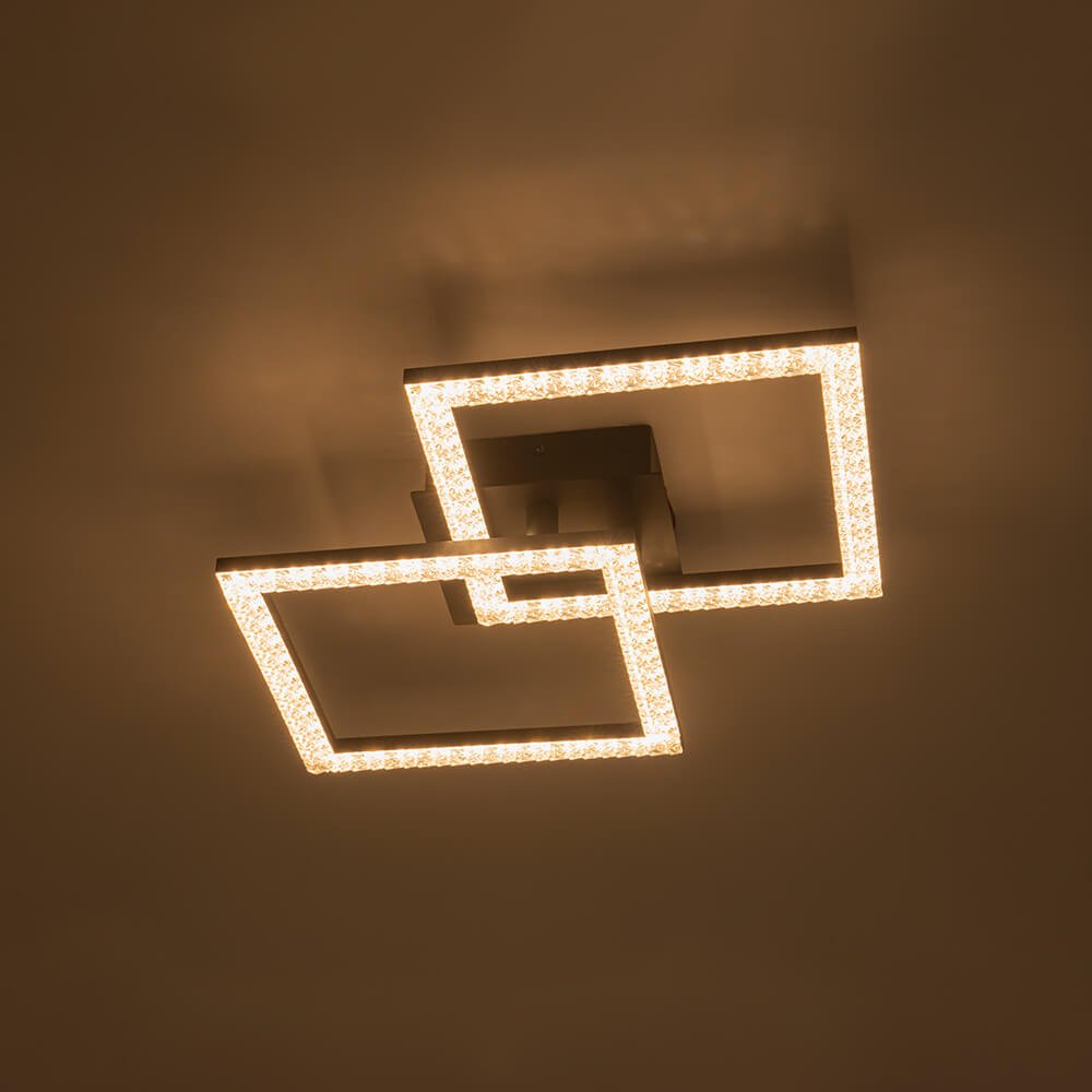 Modern 2 - Light Square LED Semi - Flush Ceiling Light - LightfixturesUAE