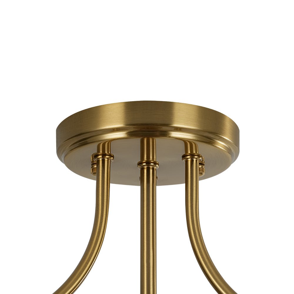 Modern 2 - Light Water Rippled Glass Drum Semi - Flush Mount Ceiling Light - LightfixturesUAE