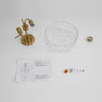 Modern 2 - Light Water Rippled Glass Drum Semi - Flush Mount Ceiling Light - LightfixturesUAE