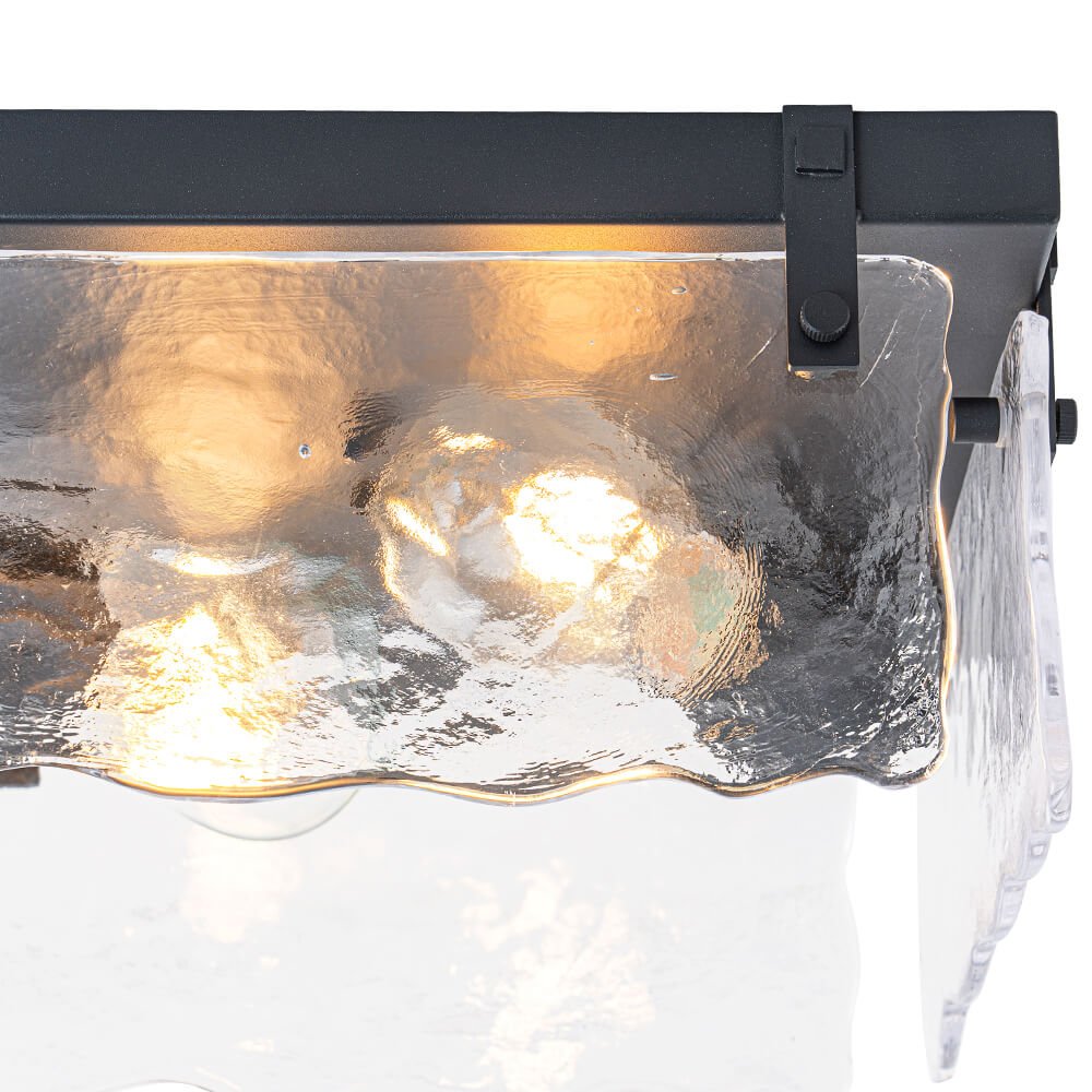 Modern 2 - Light Wave Water Ripple Glass Square Flush Mount - LightfixturesUAE