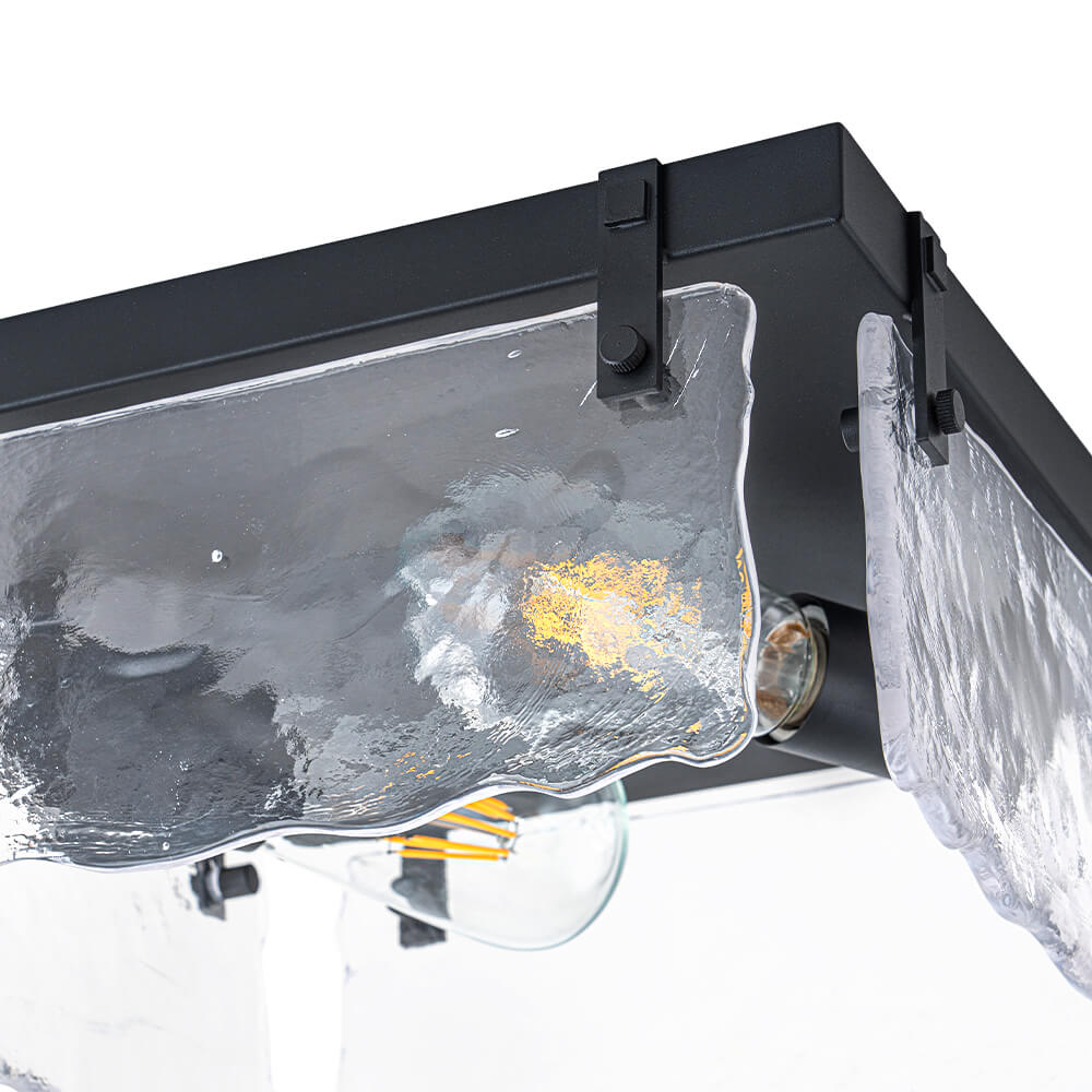 Modern 2 - Light Wave Water Ripple Glass Square Flush Mount - LightfixturesUAE