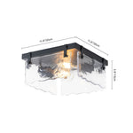 Modern 2 - Light Wave Water Ripple Glass Square Flush Mount - LightfixturesUAE