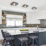Modern 2 - Light Wave Water Ripple Glass Square Flush Mount - LightfixturesUAE