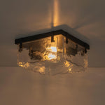 Modern 2 - Light Wave Water Ripple Glass Square Flush Mount - LightfixturesUAE