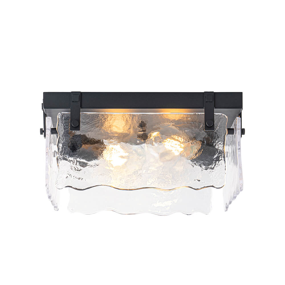 Modern 2 - Light Wave Water Ripple Glass Square Flush Mount - LightfixturesUAE