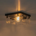 Modern 2 - Light Wave Water Ripple Glass Square Flush Mount - LightfixturesUAE