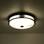 Modern 2/3 - Light Drum Crackle Glass Flush Mount - LightfixturesUAE