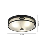 Modern 2/3 - Light Drum Crackle Glass Flush Mount - LightfixturesUAE