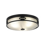Modern 2/3 - Light Drum Crackle Glass Flush Mount - LightfixturesUAE