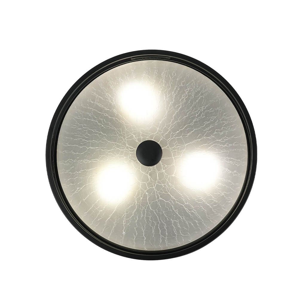 Modern 2/3 - Light Drum Crackle Glass Flush Mount - LightfixturesUAE