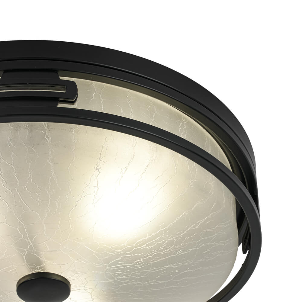 Modern 2/3 - Light Drum Crackle Glass Flush Mount - LightfixturesUAE