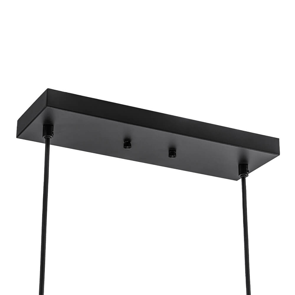 Modern 3 - Light Bell Gradient Grey Glass Linear Island Chandelier - LightfixturesUAE
