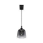 Modern 3 - Light Bell Gradient Grey Glass Linear Island Chandelier - LightfixturesUAE