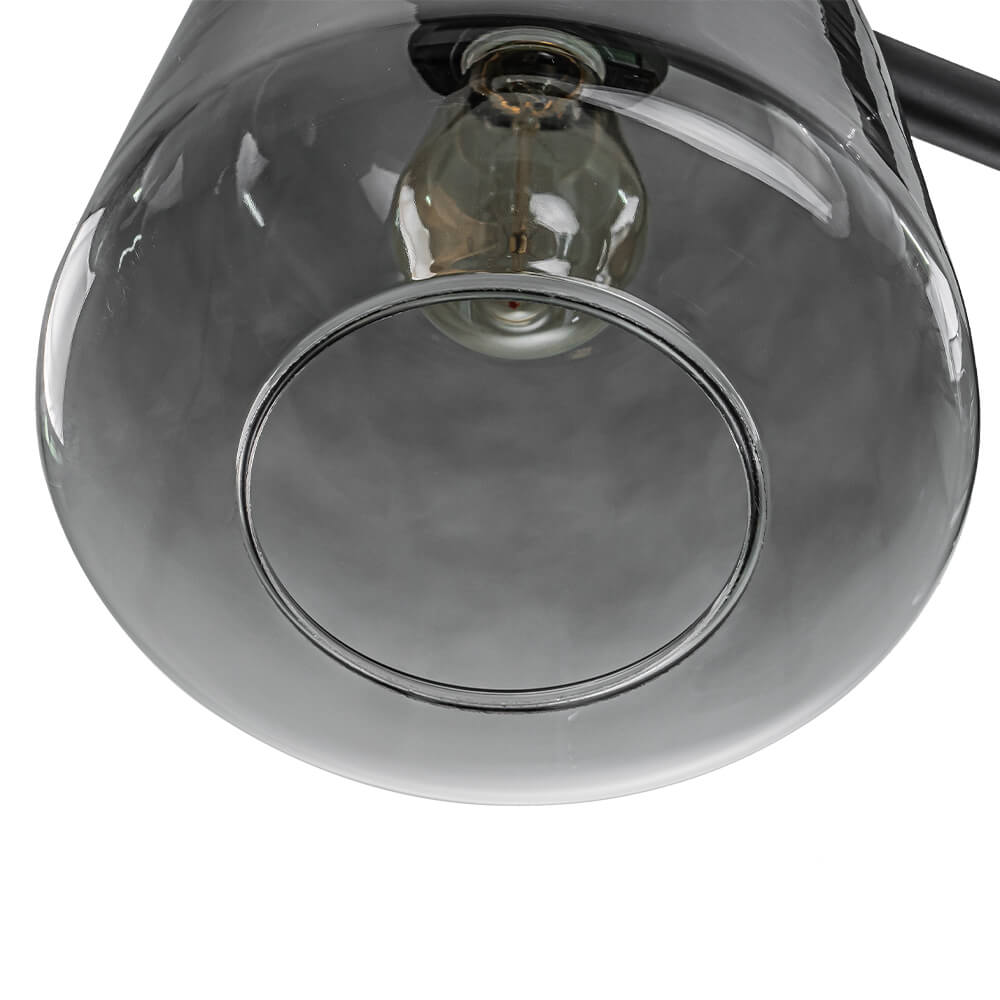 Modern 3 - Light Bell Gradient Grey Glass Linear Island Chandelier - LightfixturesUAE