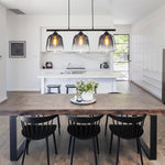 Modern 3 - Light Bell Gradient Grey Glass Linear Island Chandelier - LightfixturesUAE