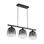 Modern 3 - Light Bell Gradient Grey Glass Linear Island Chandelier - LightfixturesUAE