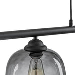 Modern 3 - Light Bell Gradient Grey Glass Linear Island Chandelier - LightfixturesUAE