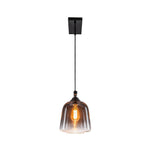 Modern 3 - Light Bell Gradient Grey Glass Linear Island Chandelier - LightfixturesUAE