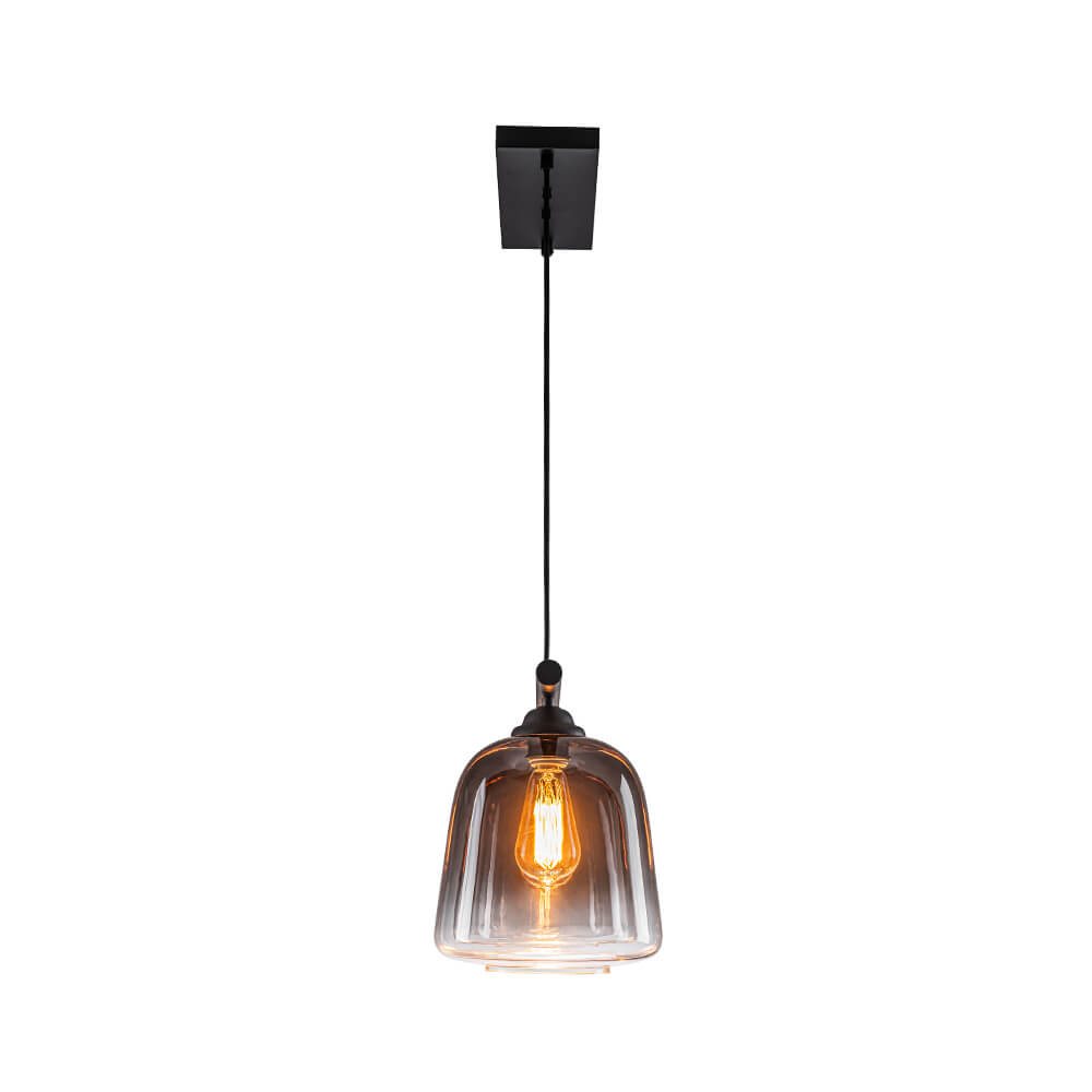 Modern 3 - Light Bell Gradient Grey Glass Linear Island Chandelier - LightfixturesUAE