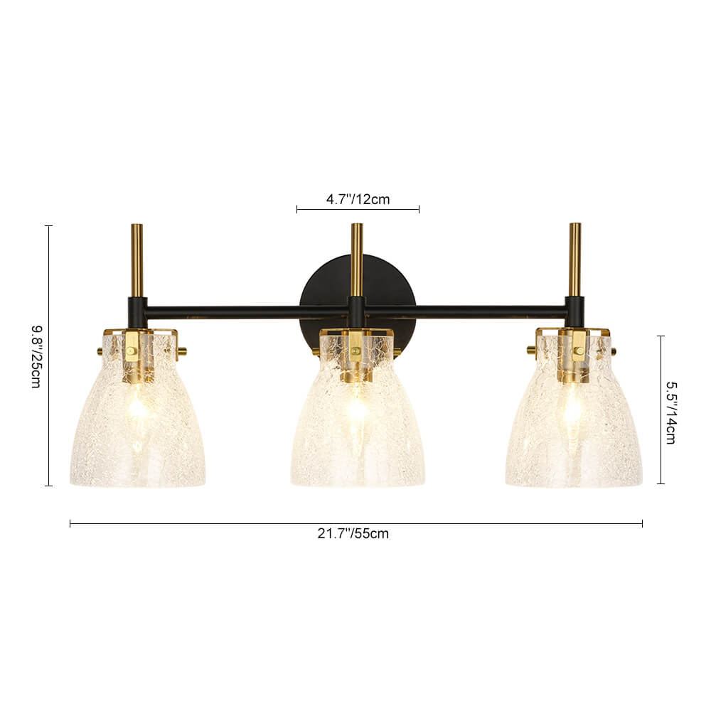 Modern 3 - Light Clear Glass Bathroom Vanity Wall Sconce - LightfixturesUAE