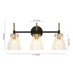 Modern 3 - Light Clear Glass Bathroom Vanity Wall Sconce - LightfixturesUAE