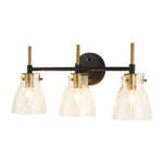Modern 3 - Light Clear Glass Bathroom Vanity Wall Sconce - LightfixturesUAE