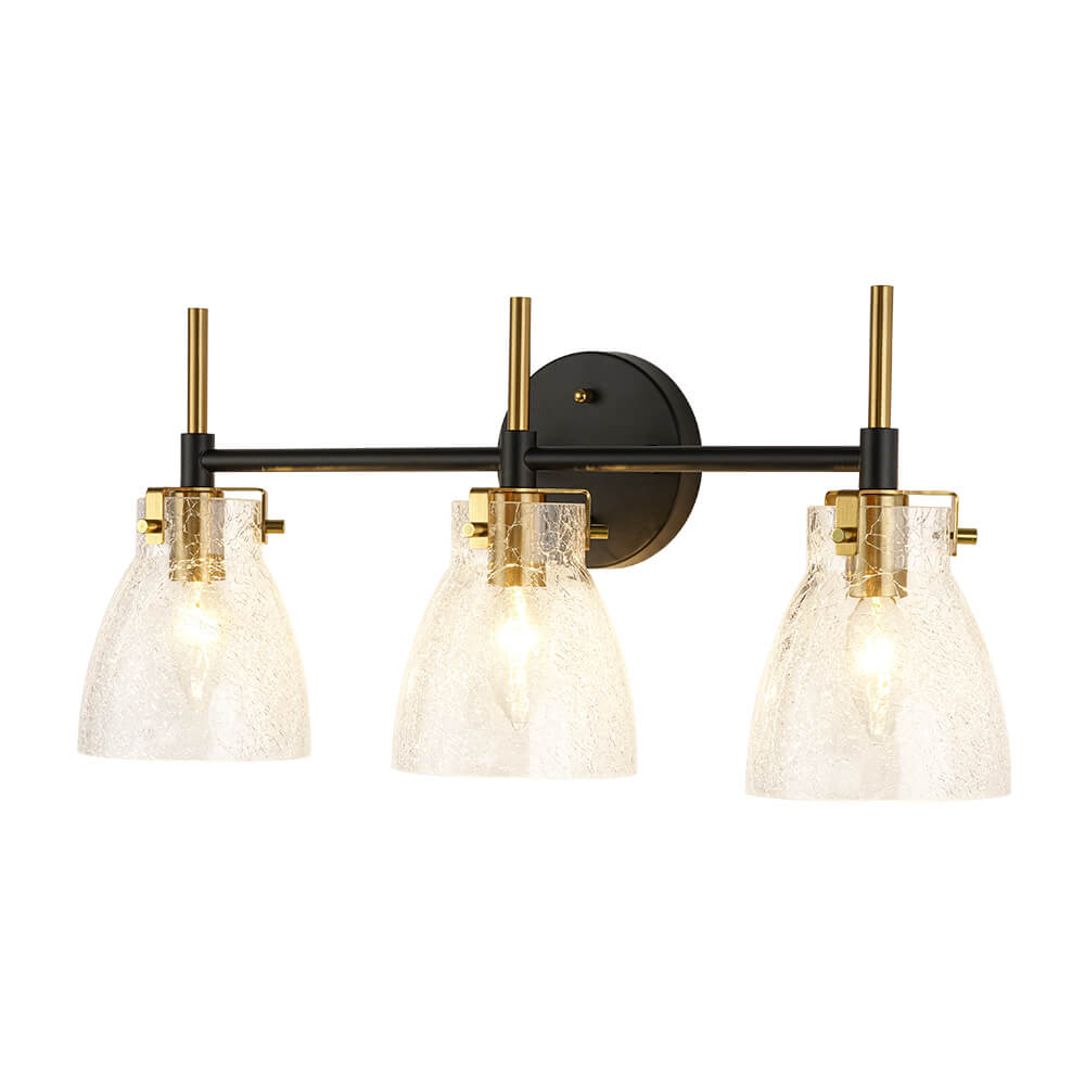 Modern 3 - Light Clear Glass Bathroom Vanity Wall Sconce - LightfixturesUAE
