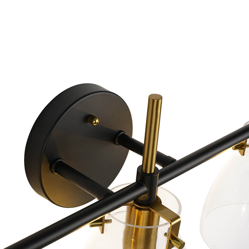 Modern 3 - Light Clear Glass Bathroom Vanity Wall Sconce - LightfixturesUAE