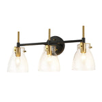 Modern 3 - Light Clear Glass Bathroom Vanity Wall Sconce - LightfixturesUAE