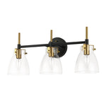 Modern 3 - Light Clear Glass Bathroom Vanity Wall Sconce - LightfixturesUAE