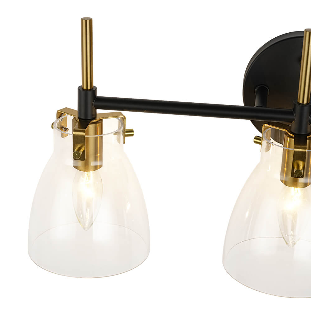 Modern 3 - Light Clear Glass Bathroom Vanity Wall Sconce - LightfixturesUAE