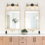 Modern 3 - Light Clear Glass Bathroom Vanity Wall Sconce - LightfixturesUAE