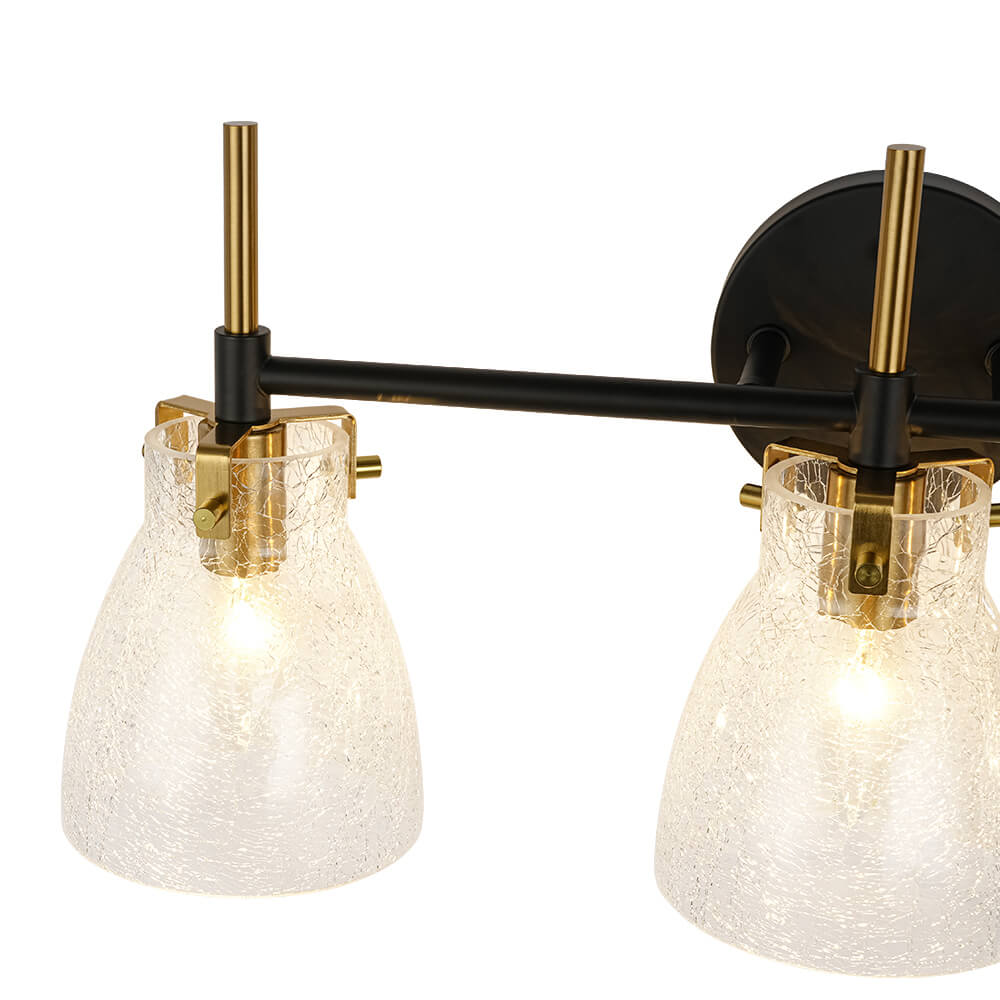 Modern 3 - Light Clear Glass Bathroom Vanity Wall Sconce - LightfixturesUAE