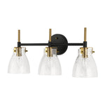 Modern 3 - Light Clear Glass Bathroom Vanity Wall Sconce - LightfixturesUAE