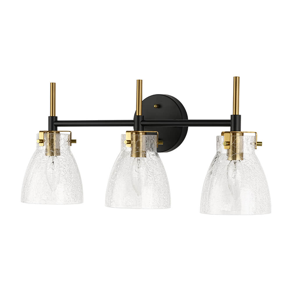 Modern 3 - Light Clear Glass Bathroom Vanity Wall Sconce - LightfixturesUAE