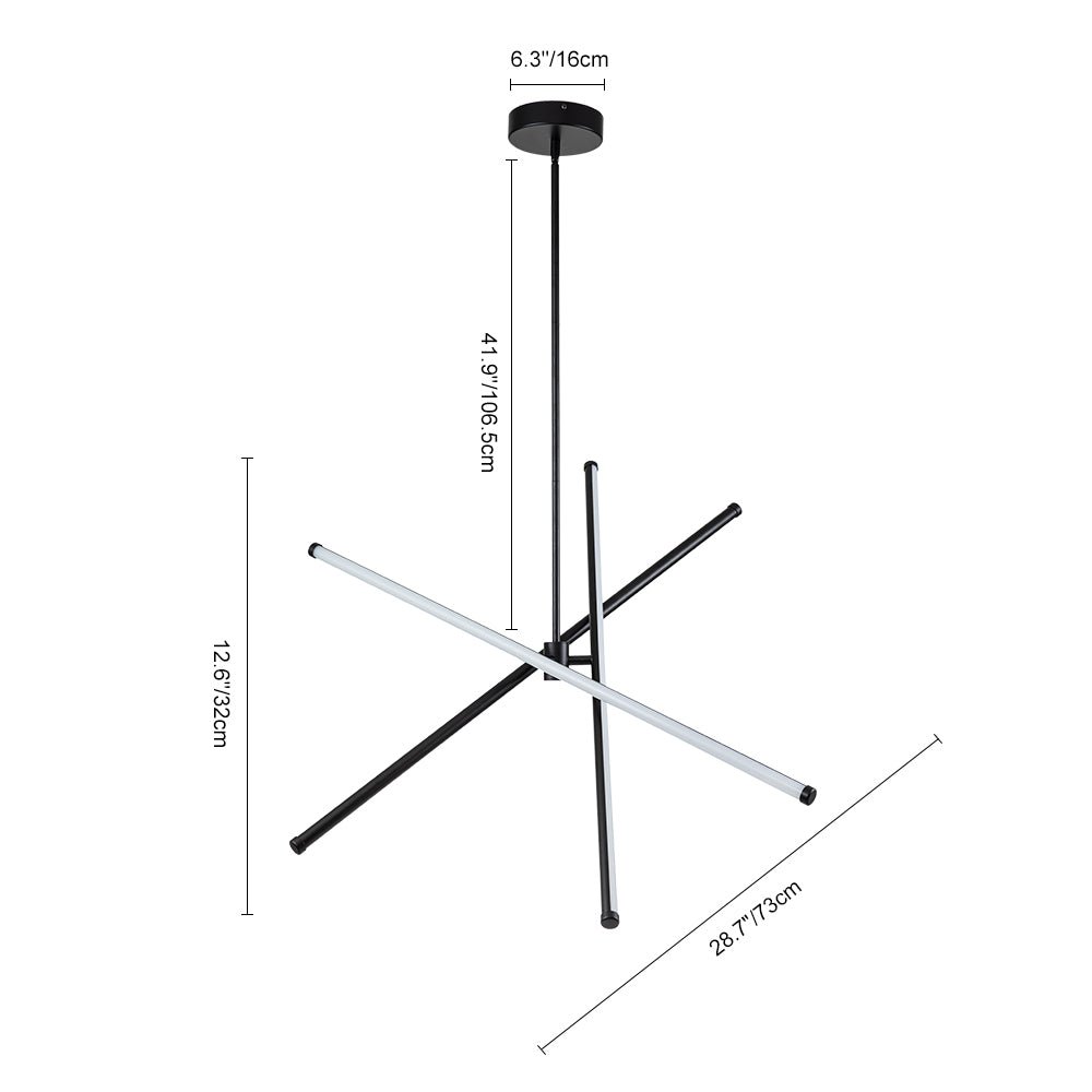 Modern 3 - Light Cross Arms Sputnik LED Chandelier - LightfixturesUAE