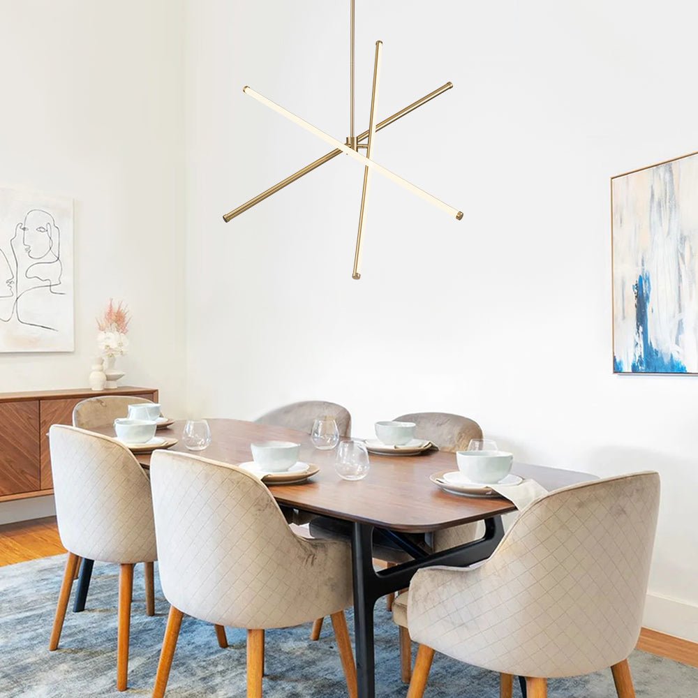 Modern 3 - Light Cross Arms Sputnik LED Chandelier - LightfixturesUAE