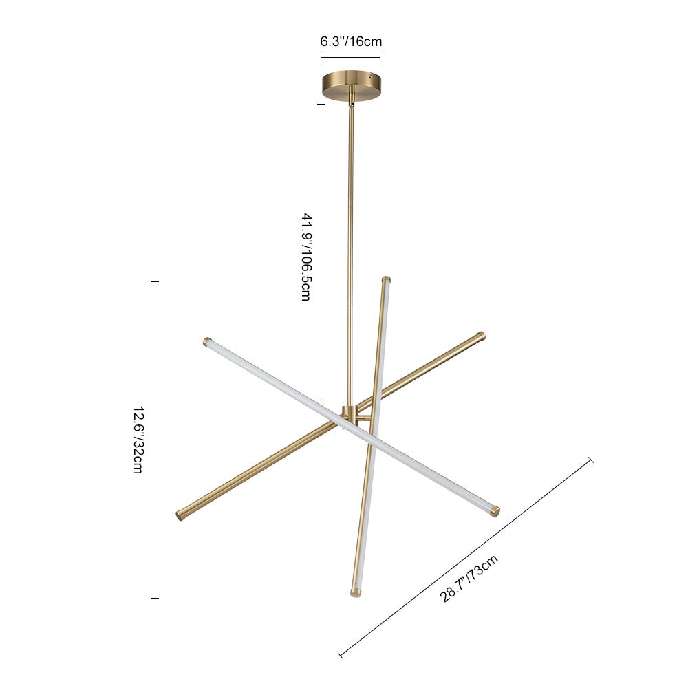 Modern 3 - Light Cross Arms Sputnik LED Chandelier - LightfixturesUAE