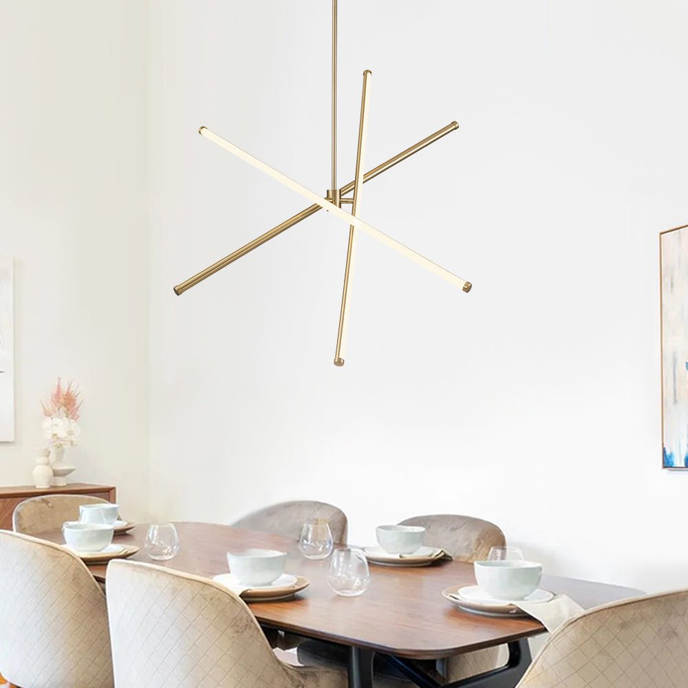 Modern 3 - Light Cross Arms Sputnik LED Chandelier - LightfixturesUAE