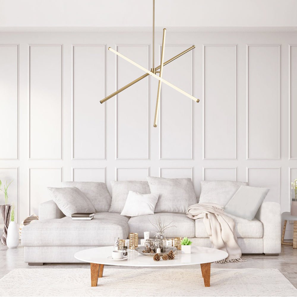Modern 3 - Light Cross Arms Sputnik LED Chandelier - LightfixturesUAE