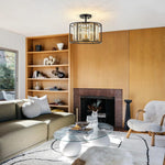Modern 3 - Light Crystal Semi Flush Mount Ceiling Light - LightfixturesUAE