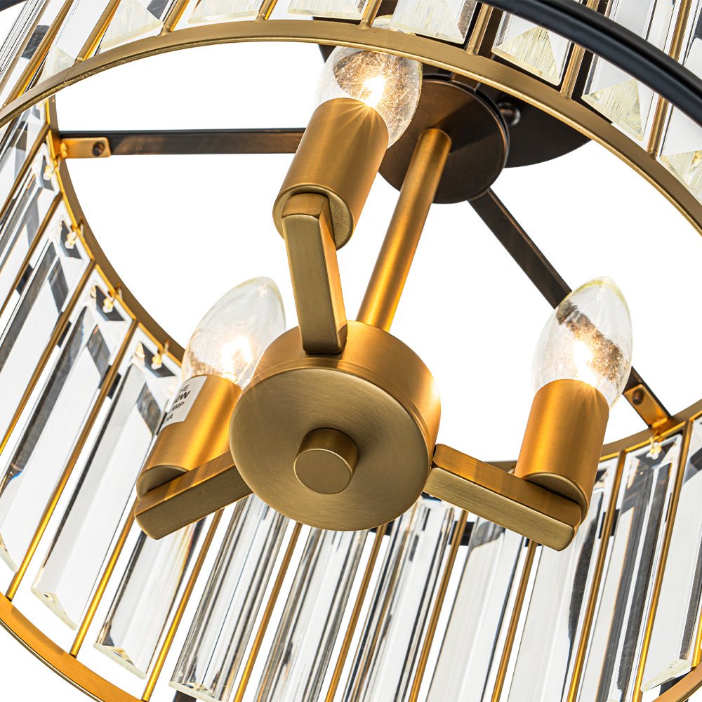 Modern 3 - Light Crystal Semi Flush Mount Ceiling Light - LightfixturesUAE