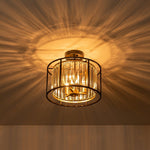 Modern 3 - Light Crystal Semi Flush Mount Ceiling Light - LightfixturesUAE